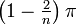 \left(1-\tfrac{2}{n}\right)\pi