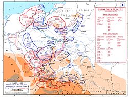 A Map showing the dispositions of the opposing forces on 31 August 1939 with the German plan of attack overlayed.