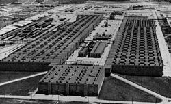 top level view of large industrial buildings