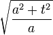 
\sqrt{a^2 + t^2 \over a}
\,