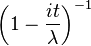 \left(1 - \frac{it}{\lambda}\right)^{-1}\,