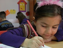 A child writing a letter