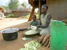 Preparing food in Uganda