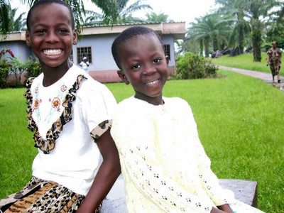 Children from the SOS Children's Village Aboisso, Cote D'Ivoire