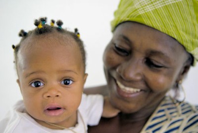 Mother and child at Basse, The Gambia