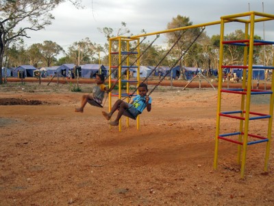 Children playing at the Sri Lanka emergency relief camp